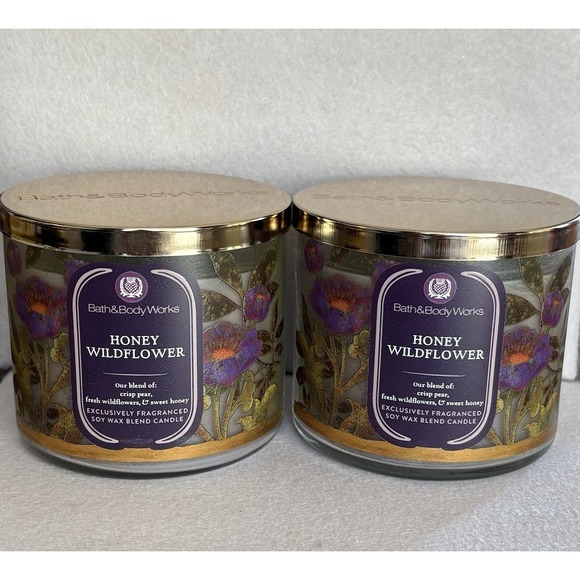 Bath & Body Works Other - Set of 2 Bath & Body Works HONEY WILDFLOWER 3-Wick Scented Candle Brand New